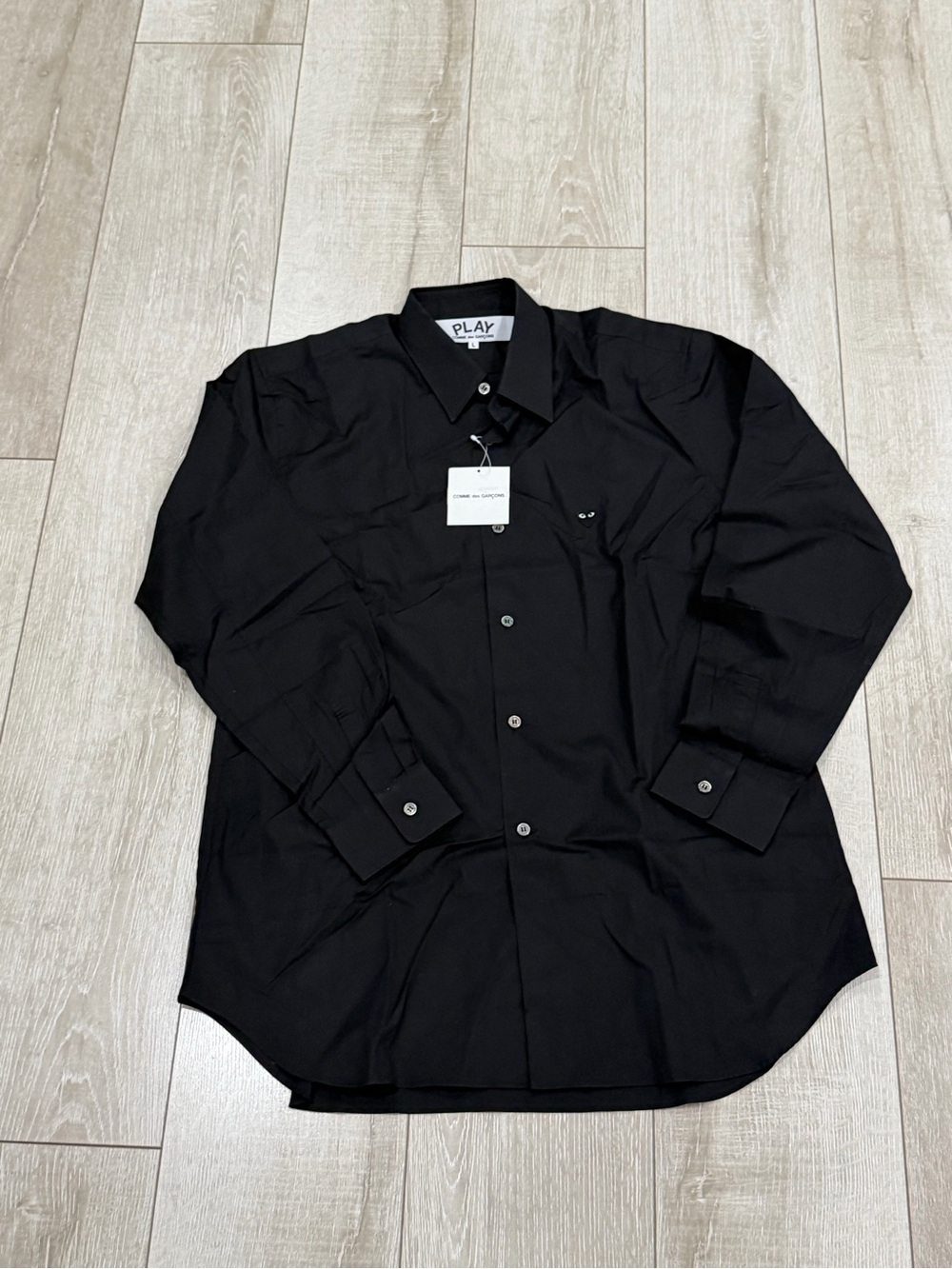 Men L comme des garçons play Black Button-Up long sleeve Shirt new